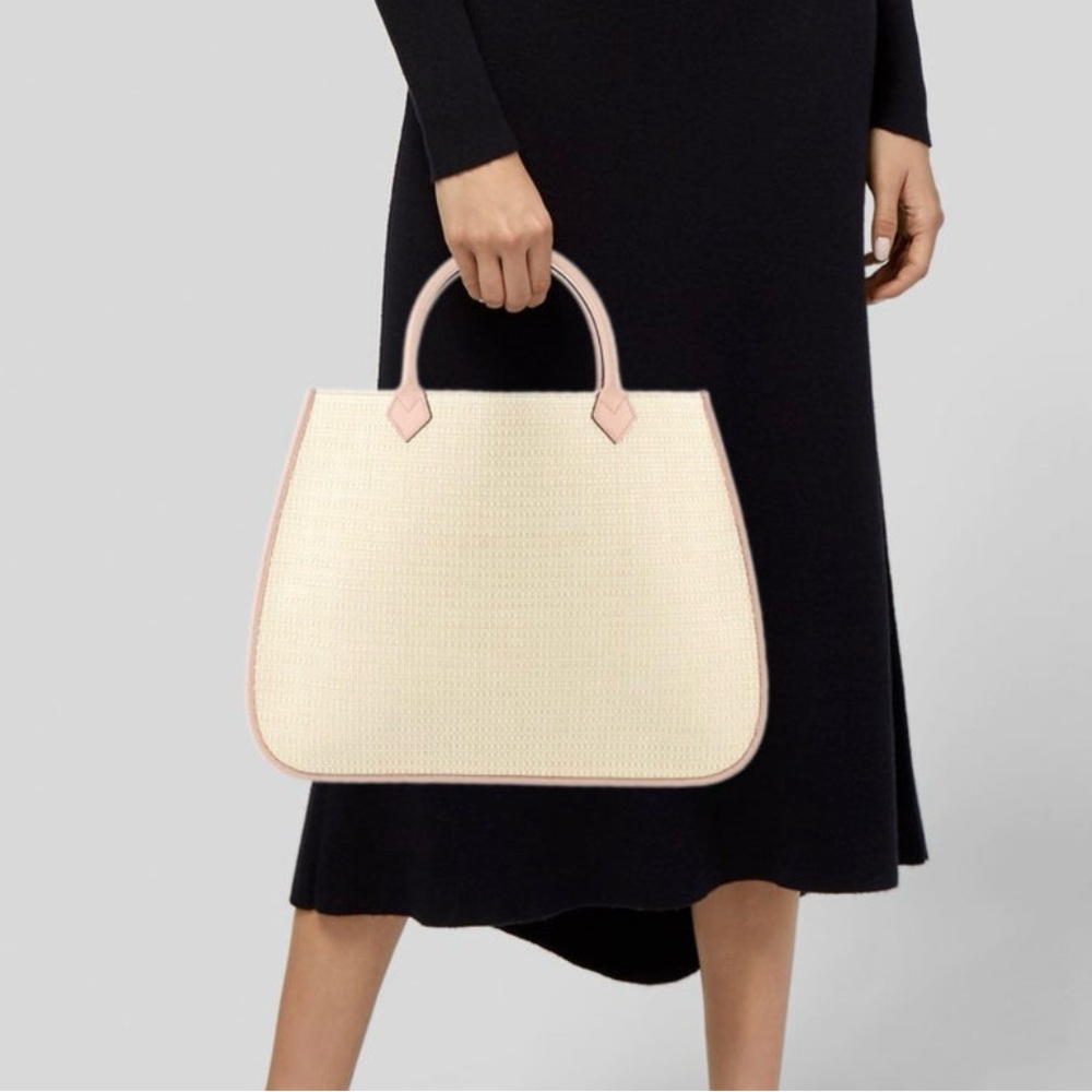 Serapian Raffia and Leather Handbag